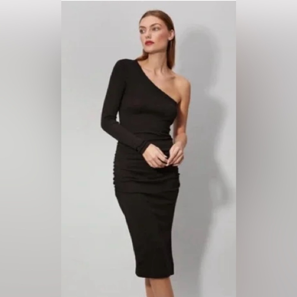 michael stars Elegant Black One-Shoulder Dress size s